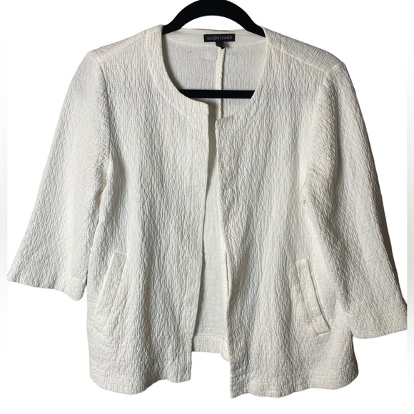 Eileen Fisher Double Weave Crinkled Jacket - Picture 2 of 6